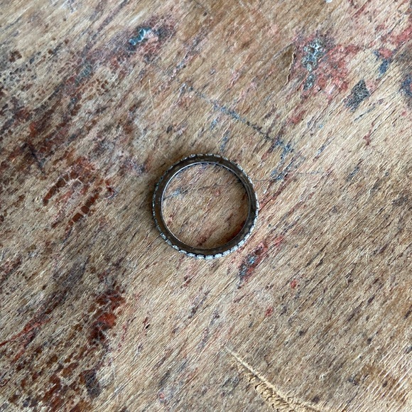 Pave Diamond Eternity Band Ring sz 5.25 (1 stone missing) - Picture 6 of 6